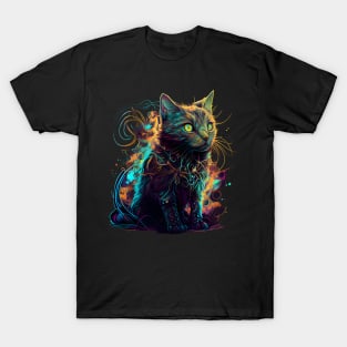 A graceful and fascinating cat with green eyes. T-Shirt